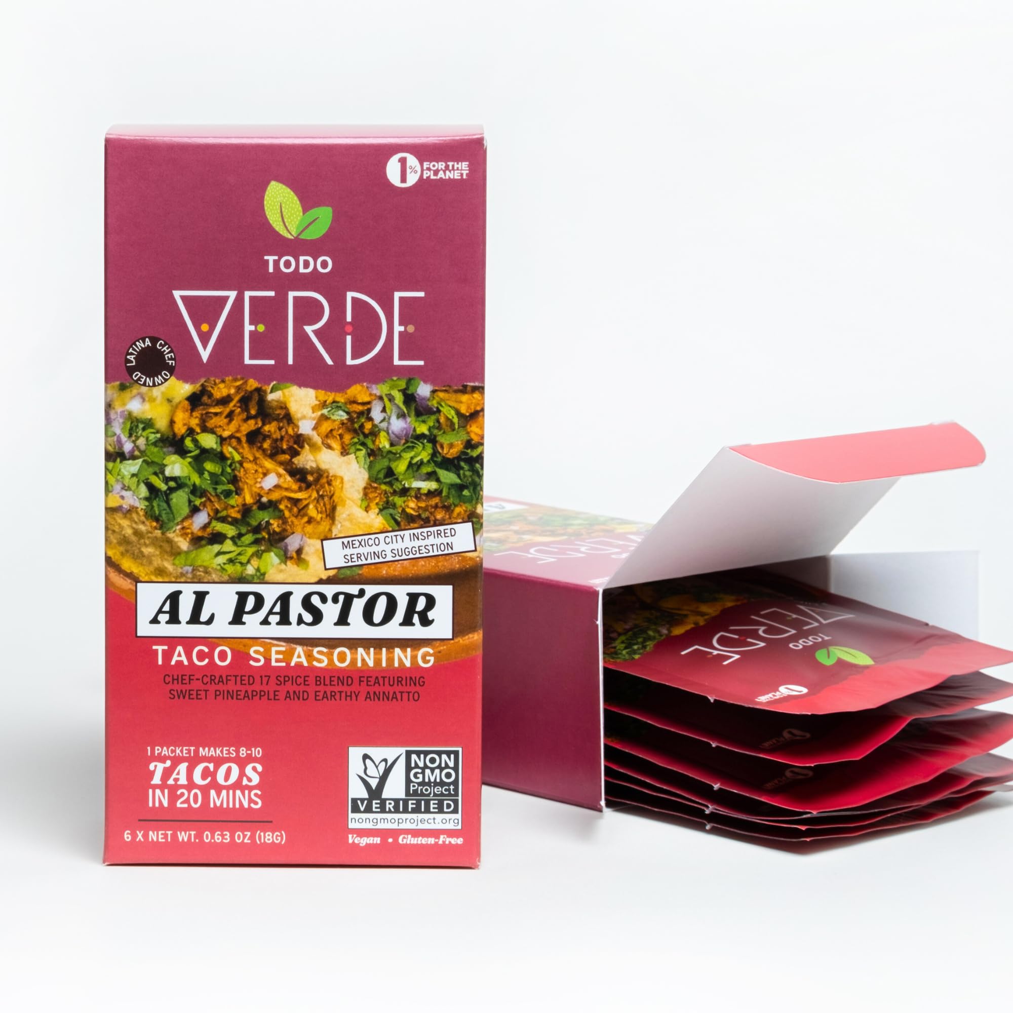 Al Pastor Healthy Taco Seasoning Packets - Todo Verde Mexican Seasoning Mix | Chef Curated Taco Blends with Sweet Pineapple & Black Garlic | Vegan
