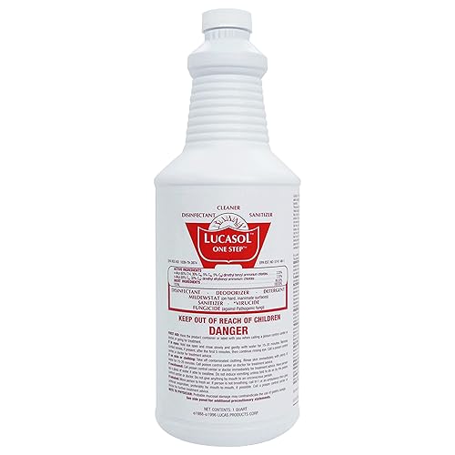 Lucasol One Step Disinfectant, 1 Quart (32 Ounce), All Purpose Cleaner Spray For Hospitals, Barber Supplies, Household Essentials, School, Salons