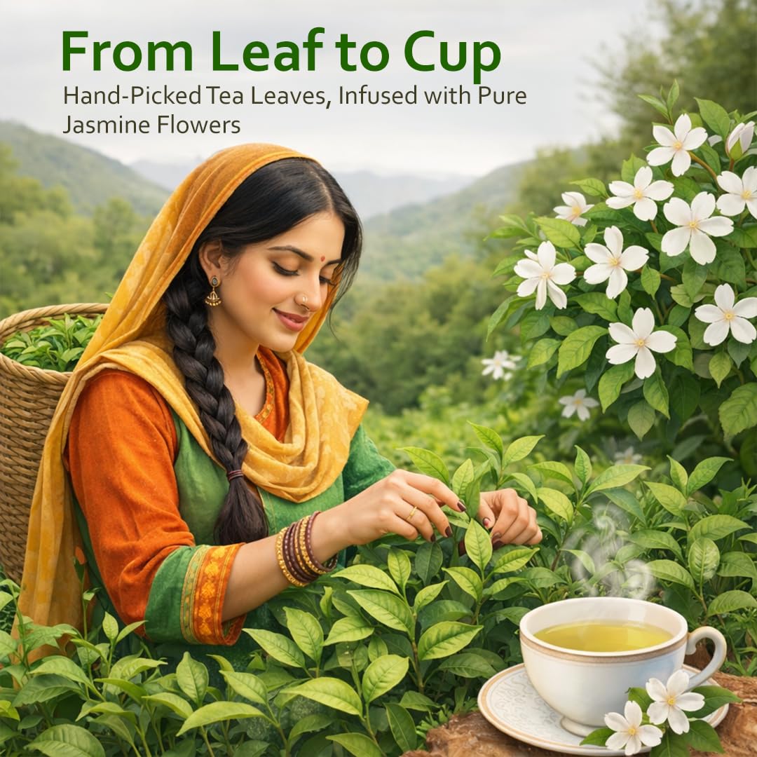 Greenhilltea Decaf Jasmine Green Tea, Perfect beverage who wish for Caffeine-Free Tea (2 ounce)
