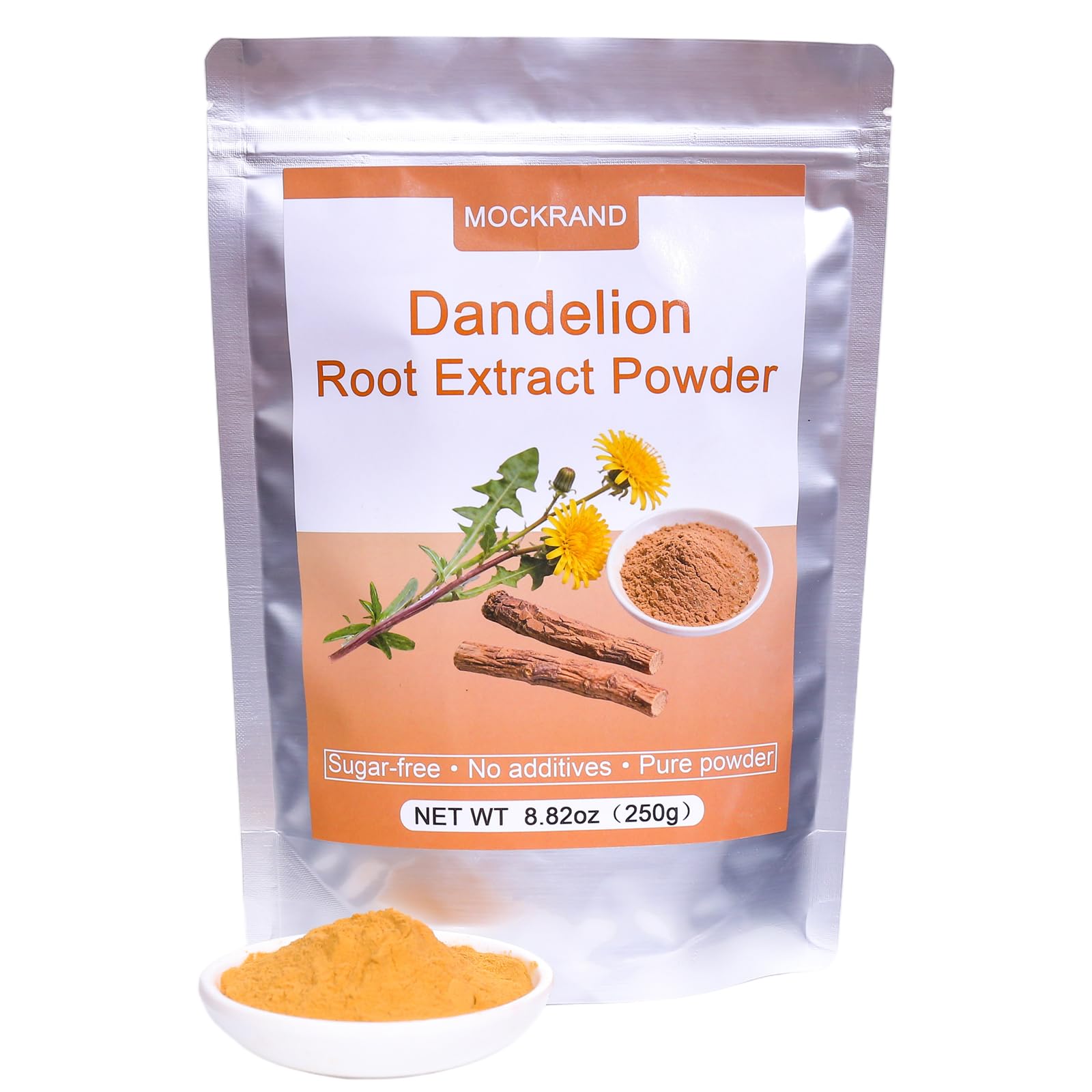 MOCKRAND Dandelion Root Tea Powder 8.82oz,Natural and Pure from Dandelion Root,Easily Soluble in Water,No Sugar,No Additives