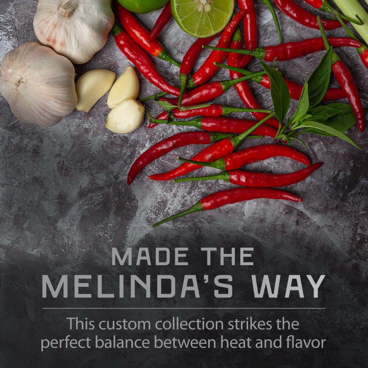 Melinda’s - A Taste of Melinda’s Collection - Craft Pepper Sauce and Condiment Gift Set - Includes Black Truffle, Thai Sweet Chili, Roasted Garlic