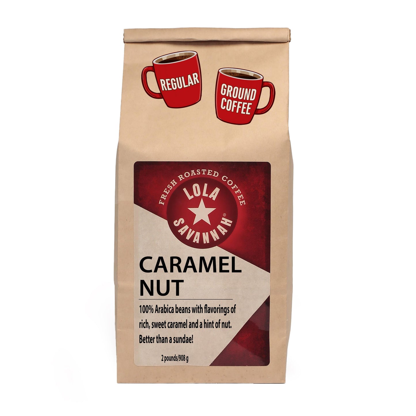 Lola Savannah Caramel Nut Ground Caffeinated Coffee, 2lb