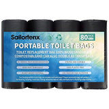 Sailortenx 80 Compostable Poop Bags: 8 Gallon, 5 Gallon Bucket & Outdoor Camping Disposable Biodegradable Waste Bags