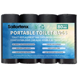 Sailortenx 80 Compostable Poop Bags: 8 Gallon, 5 Gallon Bucket & Outdoor Camping Disposable Biodegradable Waste Bags