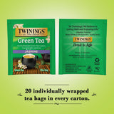 Twinings Green Tea With Jasmine, Individually Wrapped Bags, Fragrant Floral Scent, Caffeinated, 20 Count, (Pack of 2)