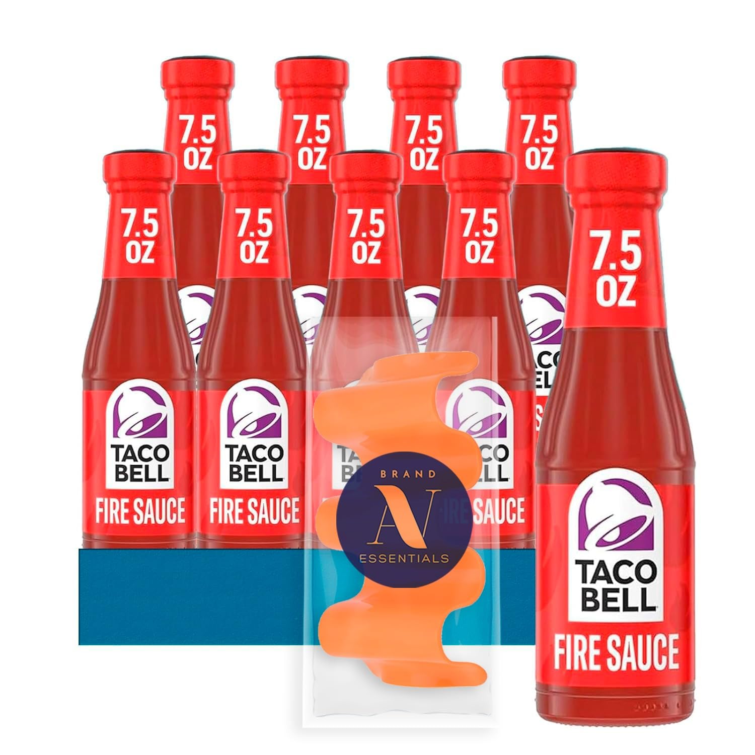 Taco Bell Taco Bell - Lavinia Essentials Bundle: 8-Pack of Fire Sauce, 7.5 oz Glass Bottle + 1 Utility Prop