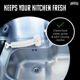 Brushtech Kitchen Sink Disposal Brush - Ergonomic T-Handle Cleaner with Rounded Bristles Designed to Remove Odor-Causing Debris from Sink Drains