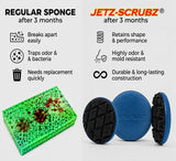Jetz-Scrubz Scratch-Free Kitchen Scrubber Sponge - Dual Sided Non-Scratch Dish Cleaning Sponge for Cookware, Dishes & Kitchen Surfaces - Odor