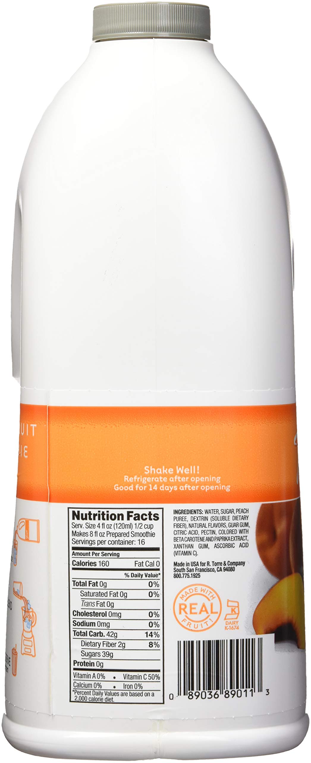 Torani Real Fruit Smoothie Peach Mix