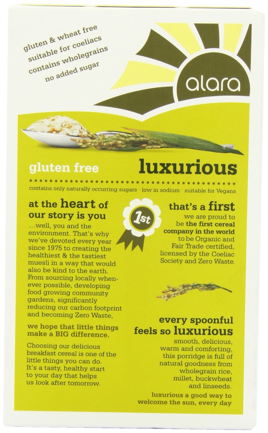 Alara Gluten Free Luxurious Porridge 500g - Pack of 2