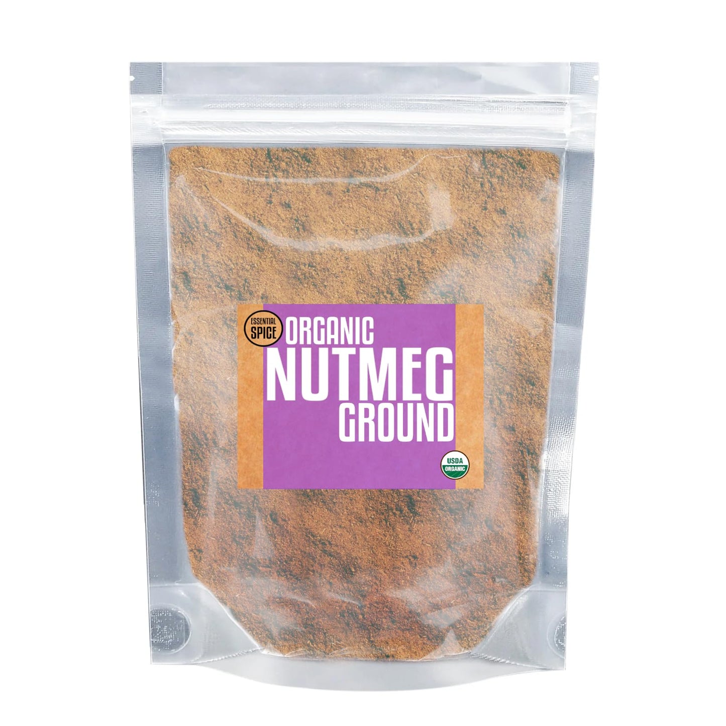 Essential Spice Organic Ground Nutmeg - Warm, Sweet & Aromatic Flavor - Finely Ground Nutmeg for Baking, Desserts, Beverages & Savory Dishes (20
