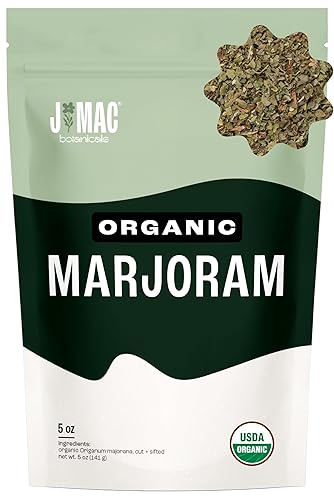 J Mac Botanicals Organic Marjoram (2 oz), dried herb, great for cooking and herbal tea
