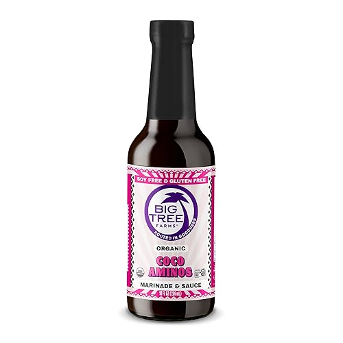 Big Tree Farms Organic Coco Aminos - Liquid Coconut Aminos, Soy-Free Sauce, Low Sodium, Soy Alternative, Gluten Free, Kosher, Warmly Umami, Marinade