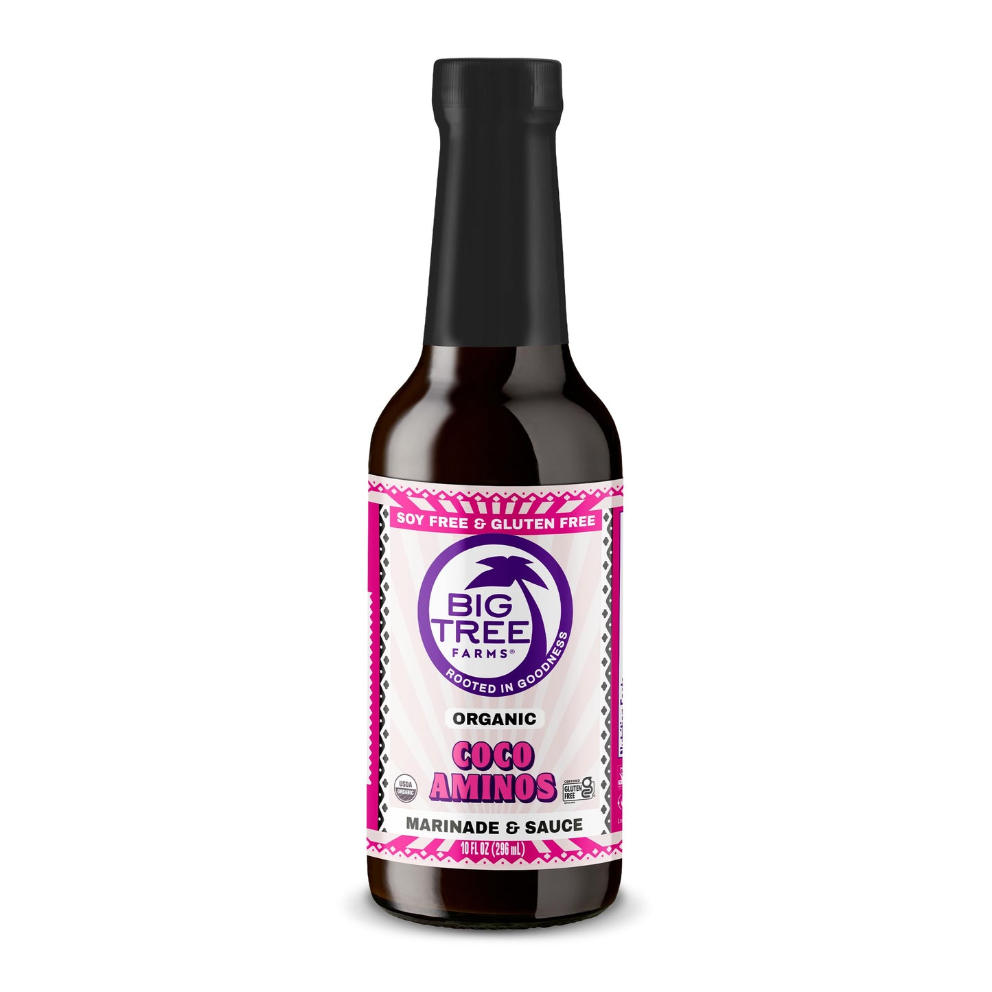 Big Tree Farms Organic Coco Aminos - Liquid Coconut Aminos, Soy-Free Sauce, Low Sodium, Soy Alternative, Gluten Free, Kosher, Warmly Umami, Marinade