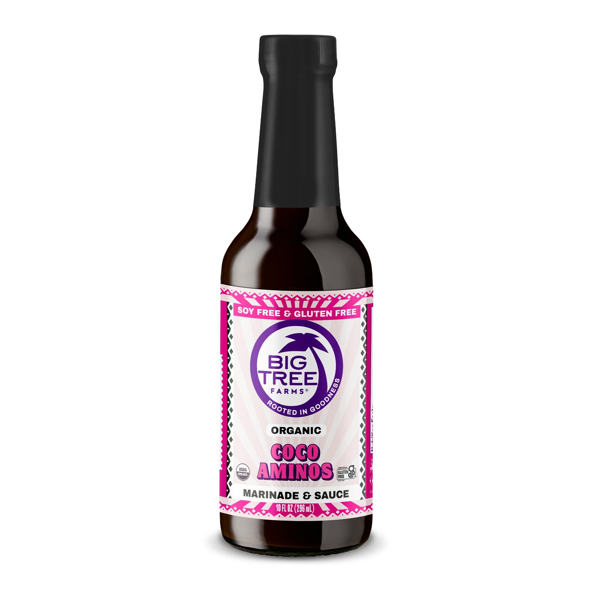 Big Tree Farms Organic Coco Aminos - Liquid Coconut Aminos, Soy-Free Sauce, Low Sodium, Soy Alternative, Gluten Free, Kosher, Warmly Umami, Marinade
