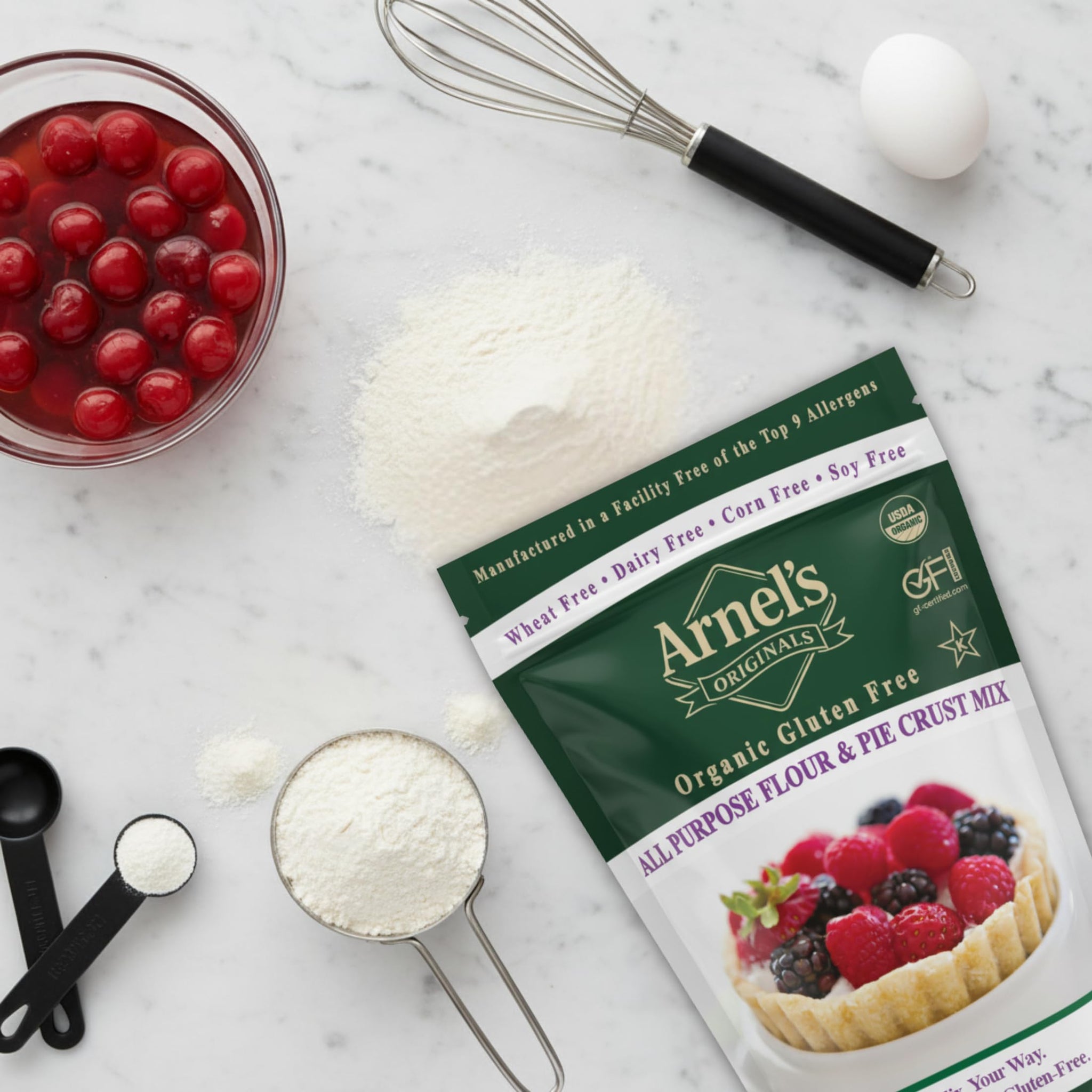 All Purpose Flour & Pie Crust Mix, Certified Gluten free, Organic, non-GMO Verified, Certified Kosher, Gluten Free Baking, 1:1 Substitute for Traditional Flour, 2 Pounds