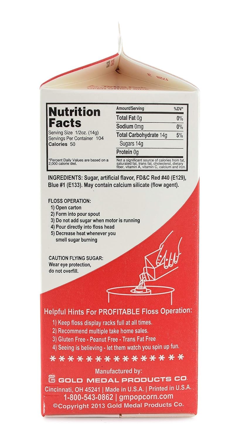 Flossugar Jolly Berry Artificially Flavored Strawberry Cotton Candy Sugar, Pre-Mixed & Ready to Use, Makes 60-70 Cones, 3.25 lb