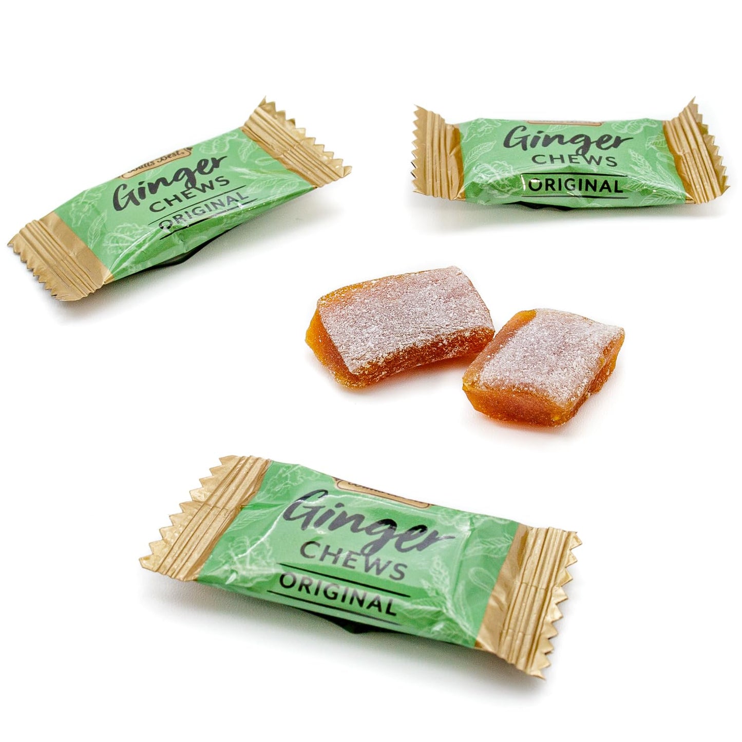 Ginger Candy Chews for Nausea Relief 1 lb - 100% Natural Original Flavor, Individually Wrapped, Bulk