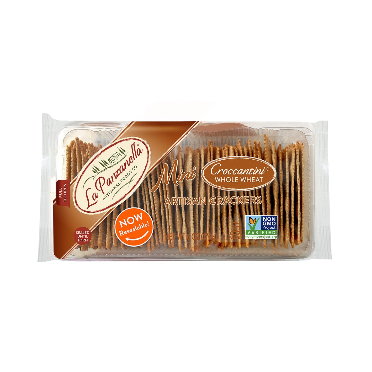 La Panzanella, Mini Croccantini Whole Wheat, 6 Ounce