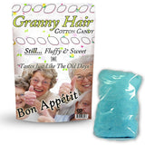 Blue Granny Hair Cotton Candy - Unique Candy Gag Gifts - Silly Stocking Stuffers - Funny Sweet Candies - Granny Gifts - Retirement Gift by Gears Out