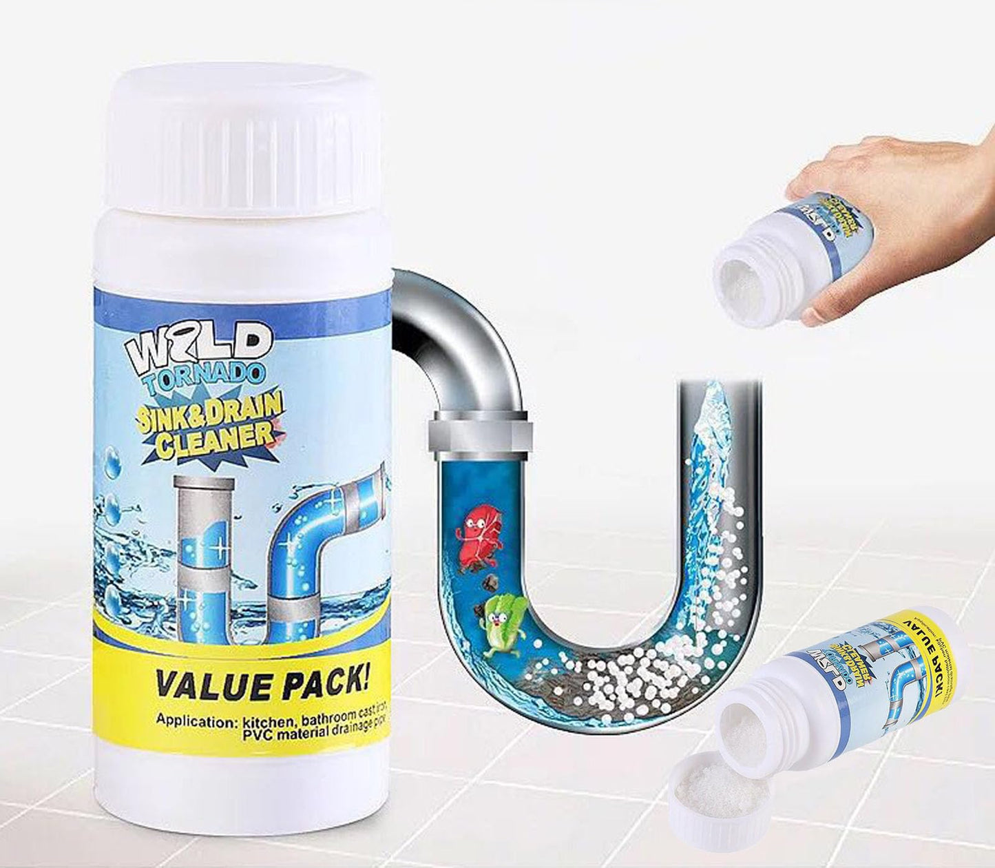 Strong pipeline dredging agent?kitchen sewer, toilet, and toilet deodorization?Blocking and dredging maintenance cleaning powder