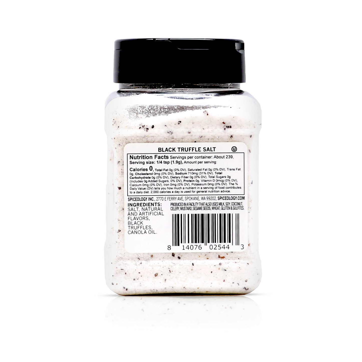 Spiceology - Black Truffle Salt - Fine Sea Salt Infused with Real Black Truffle - Gourmet Popcorn Salt, Seasoning for Butter, Pizza, Mashed Potatoes