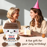 July Birthday Gifts for Women/Men Coffee Cup Plush - Crochet Emotional July Birthday Gifts Coffee, 30th 40th 50th 60th Born in July Queen Plush