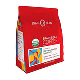 Brain Bean Organic Coffee - Smooth Taste & Rich Medium Roast - High Antioxidant & USDA certified organic for Cognitive Support, Mood Enhancement