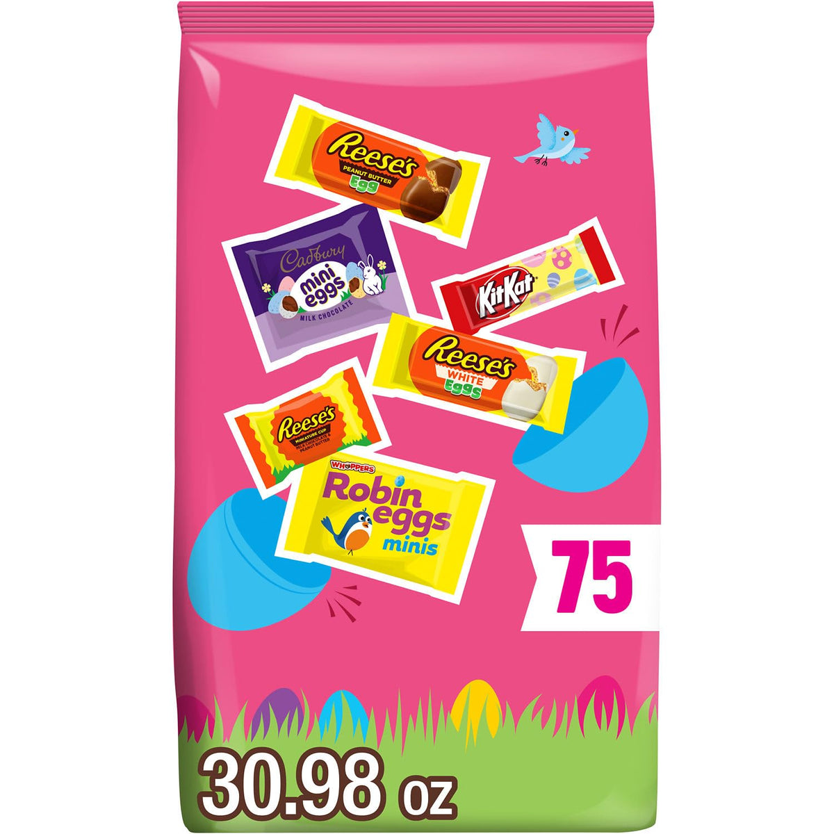 Hershey Assorted Flavored, Candy Bulk Bag, 30.98 oz (75 Pieces)