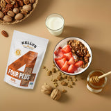 Kellys Four Plus Granola Cereal | Nutty Healthy Granola for Yogurt | Hand Made Snacks for Breakfast - 12 oz
