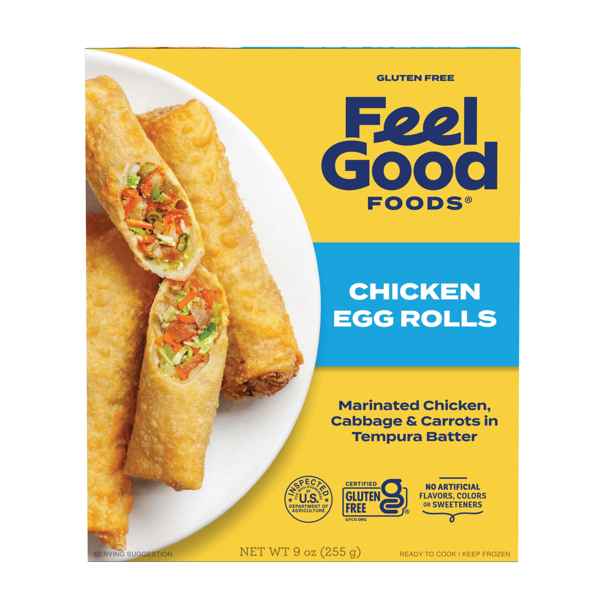 Feel Good Foods, Egg Rolls gluten free Chicken, 9 Ounce