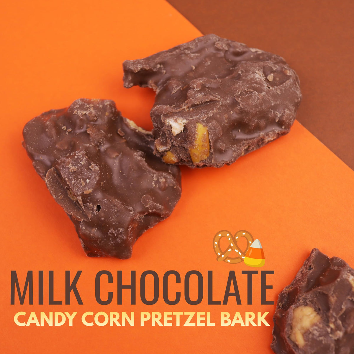 Milk Chocolate Candy Corn Pretzel Bark, Festive Fall Snack, 4.2 Ounces