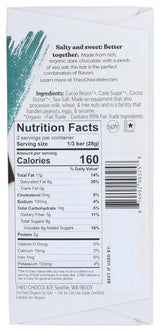 Theo Sea Salt Organic Dark Chocolate Bar, 70% Cacao, 1 Bar | Vegan, Fair Trade