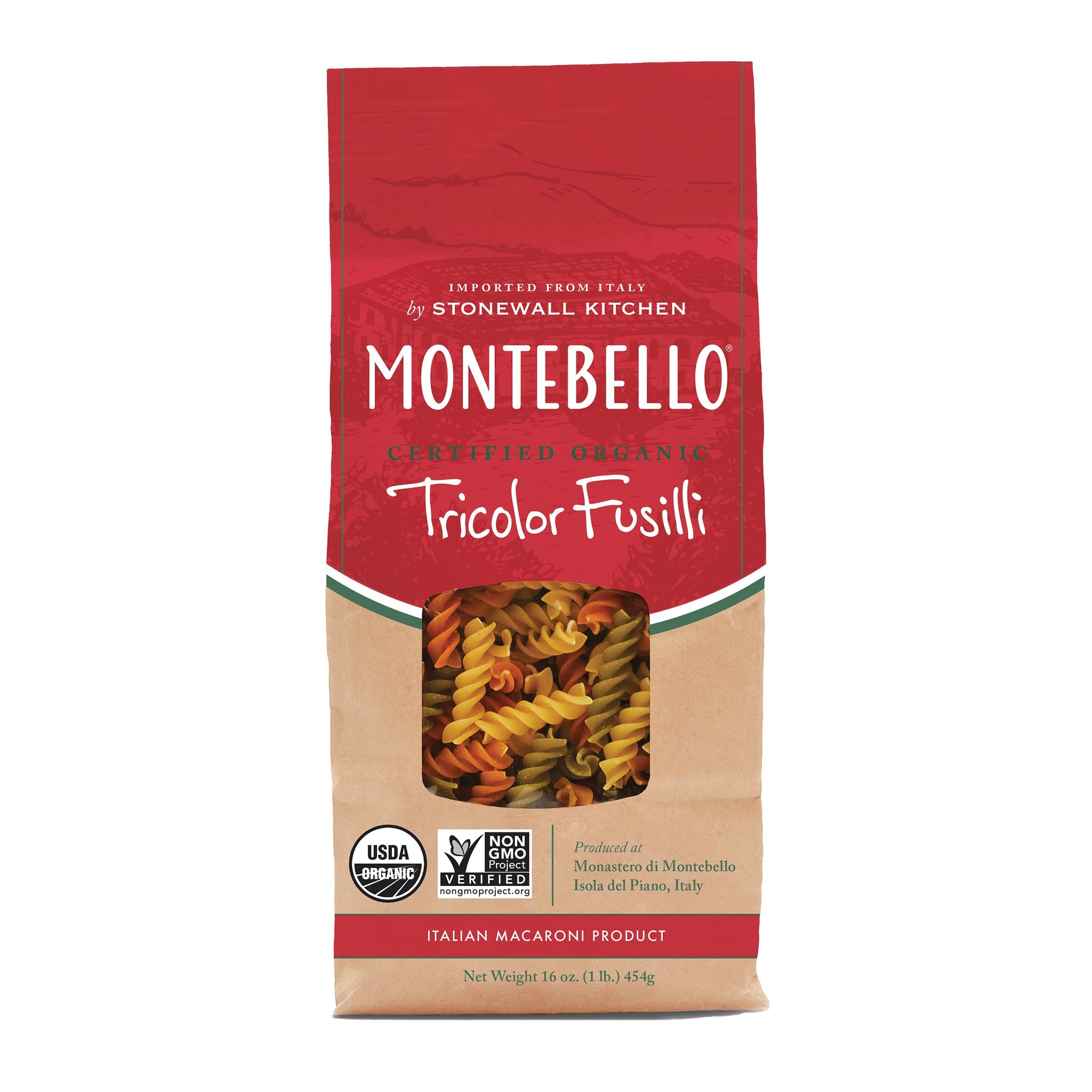 Montebello Organic Tricolor Fusilli, 1 lb