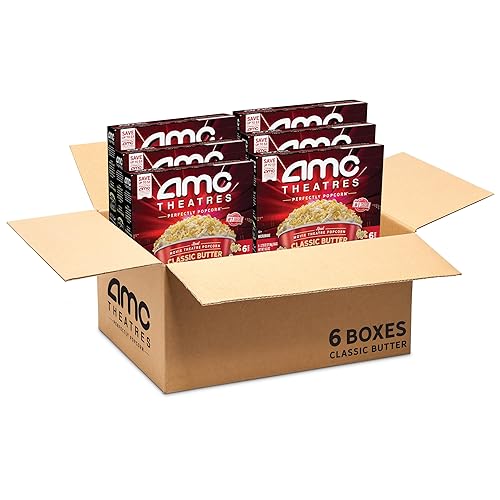 AMC Theatres Microwave Popcorn, Classic Butter, 2.75 oz (6 Boxes, 36 Count), 1.00 Ounce (Pack of 6)