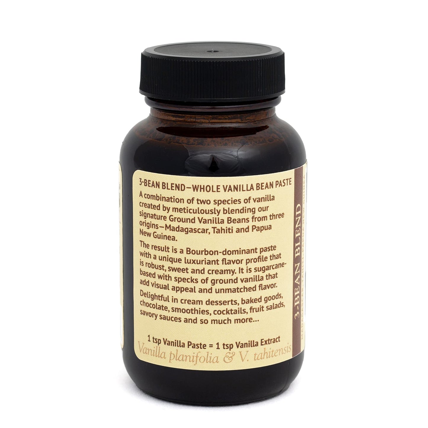 Tahitian Gold 3-Bean Blend: Whole Vanilla Bean Paste - Robust, Sweet & Creamy Vanilla Paste for Baking, Desserts & Beverages - Pure Vanilla Bean Paste