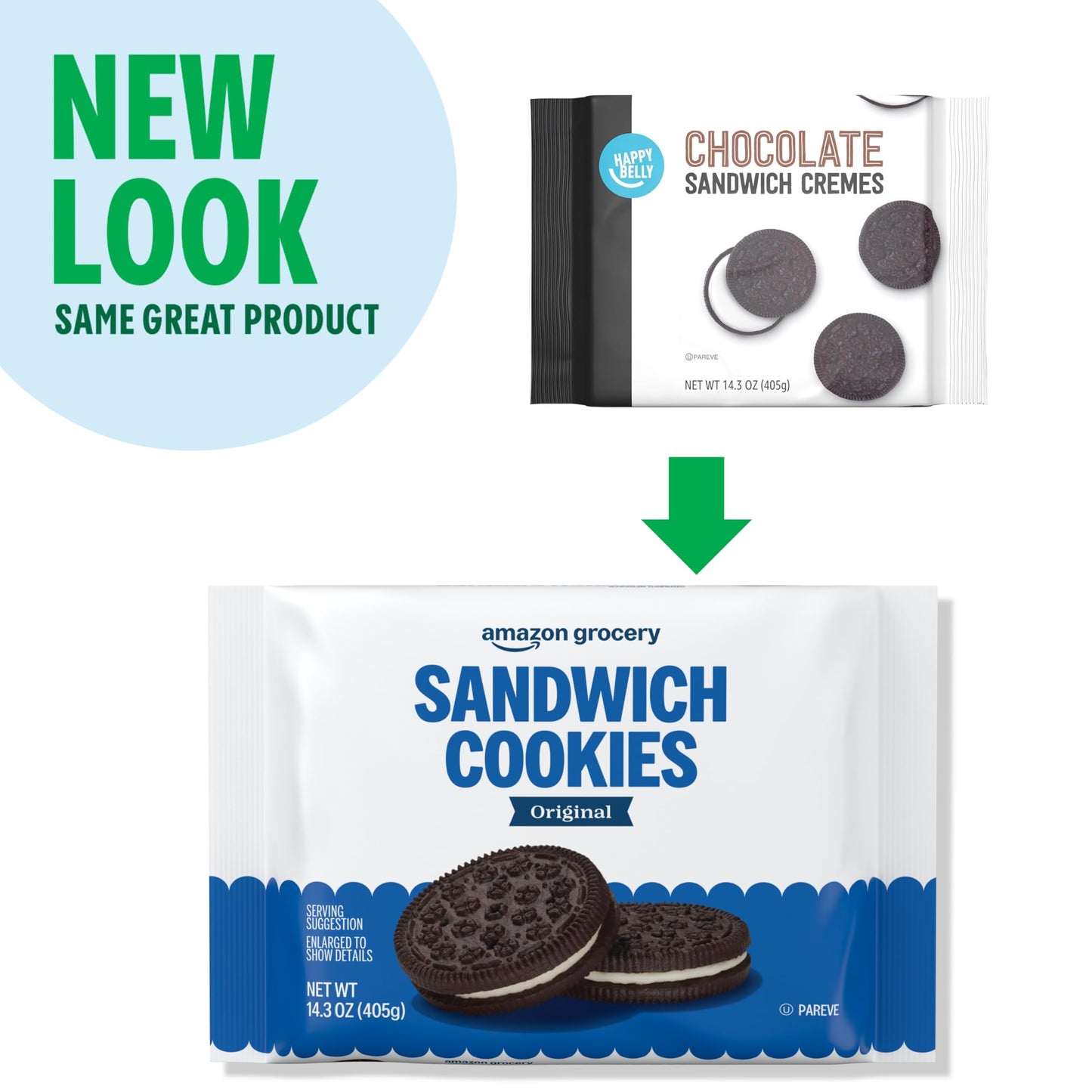 Amazon Grocery, Original Sandwich Cookies, 14.3 Oz