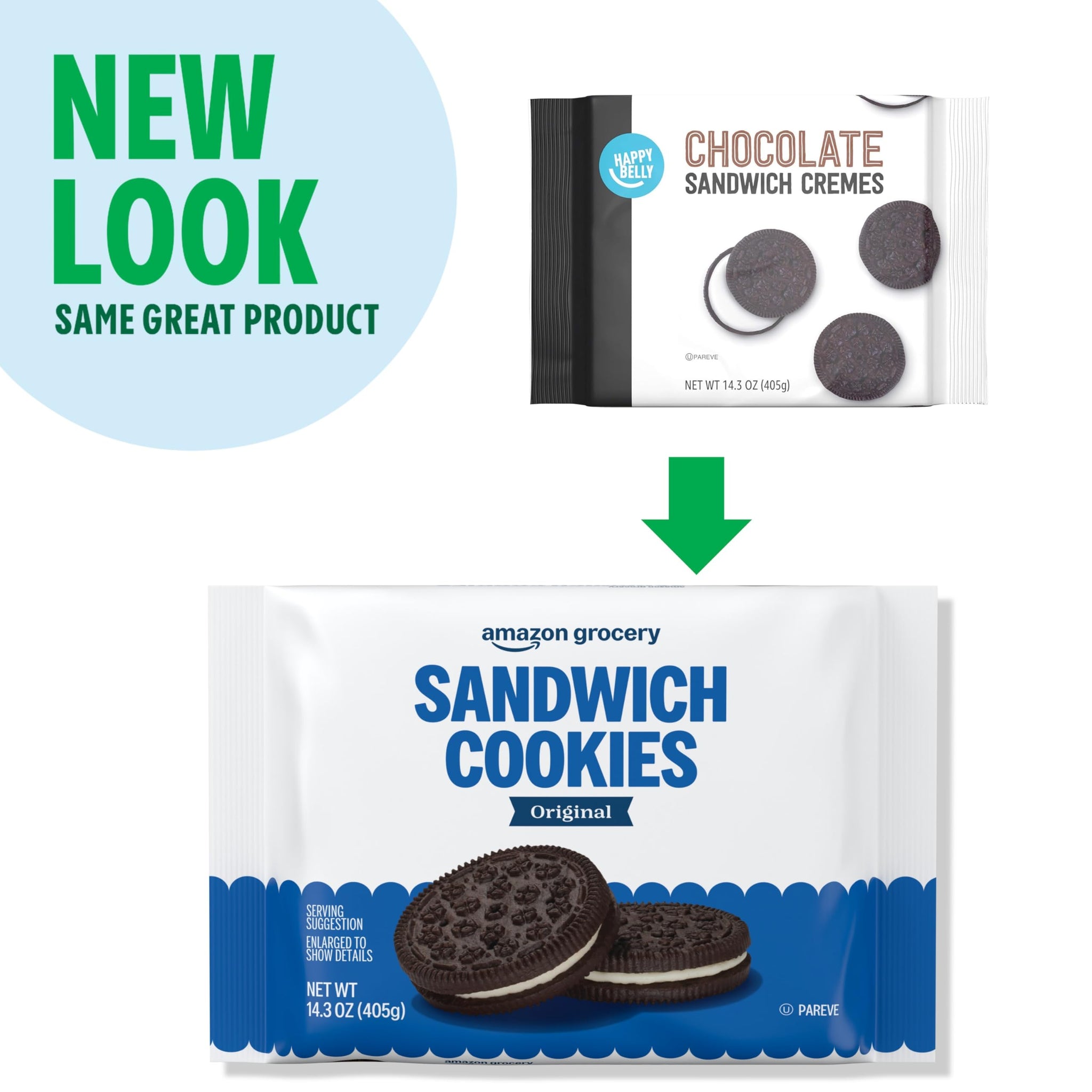 Amazon Grocery, Original Sandwich Cookies, 14.3 Oz