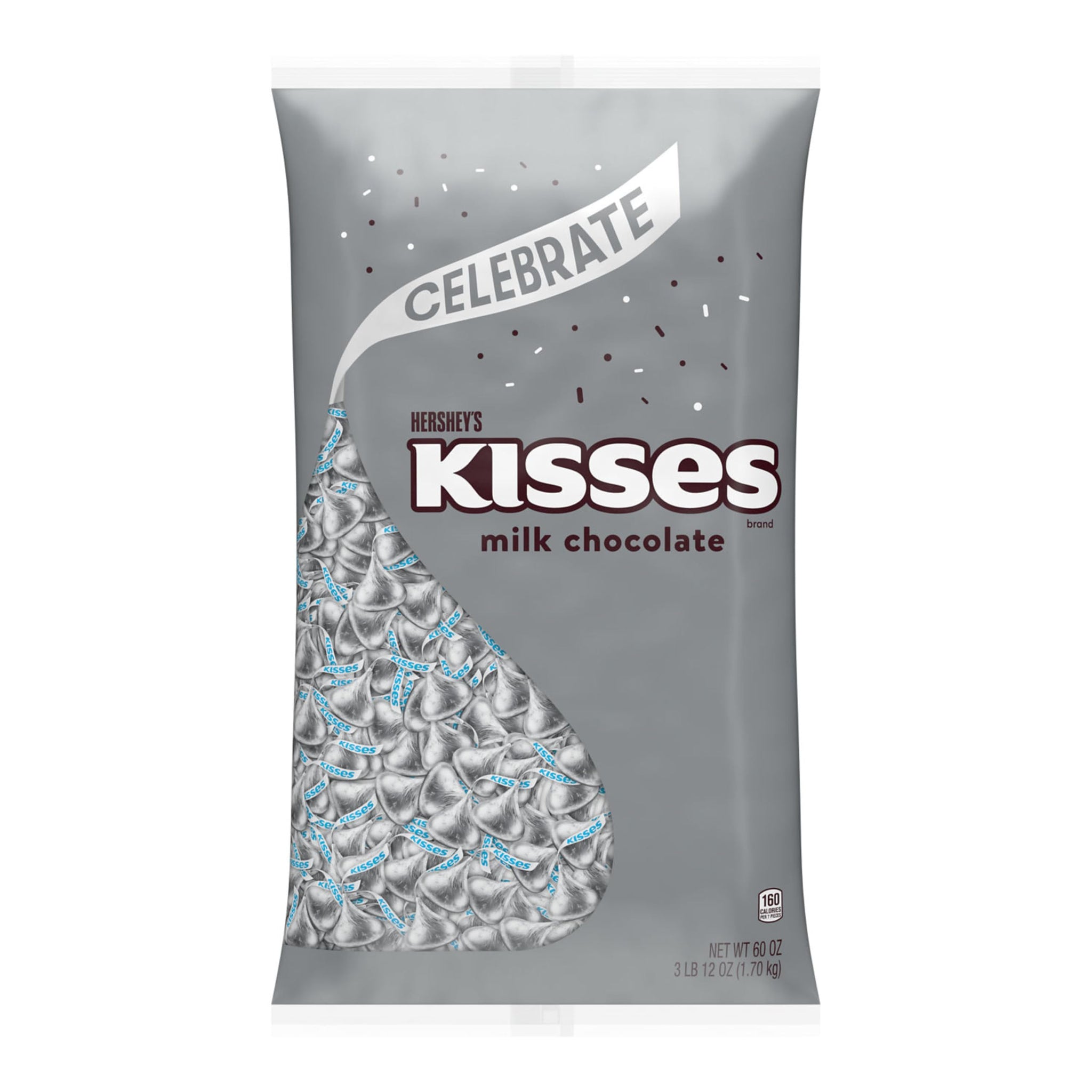 HERSHEY'S KISSES Milk Chocolate Candy Bulk Bag, 60 oz
