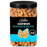 Jaybee’s Roasted Salted Whole Cashews - 32 oz (2 lbs) Resealable Bag - Kosher Protein Snack, Vegan & Keto Friendly - Great for Baking, Cooking