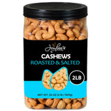 Jaybee’s Roasted Salted Whole Cashews - 32 oz (2 lbs) Resealable Bag - Kosher Protein Snack, Vegan & Keto Friendly - Great for Baking, Cooking