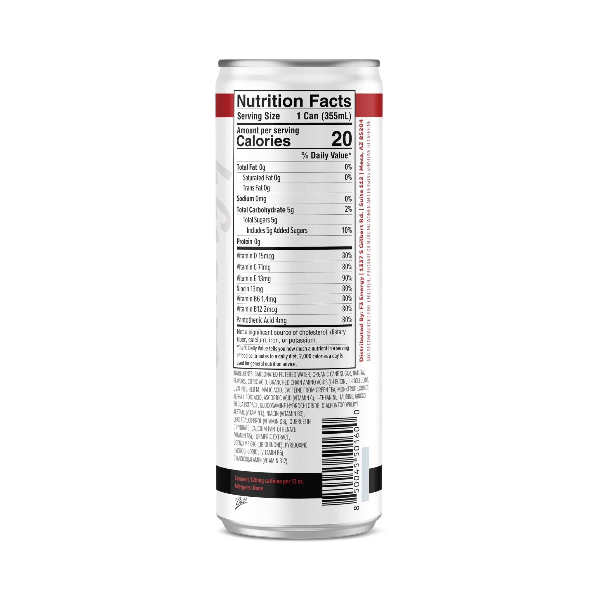 F3 Pure Sparkling Energy Drink Variety Pack, Original, Citrus Clarity, Tropical Theory & Strawberry Lemonade, 120mg Green Tea Caffeine with BCAAs