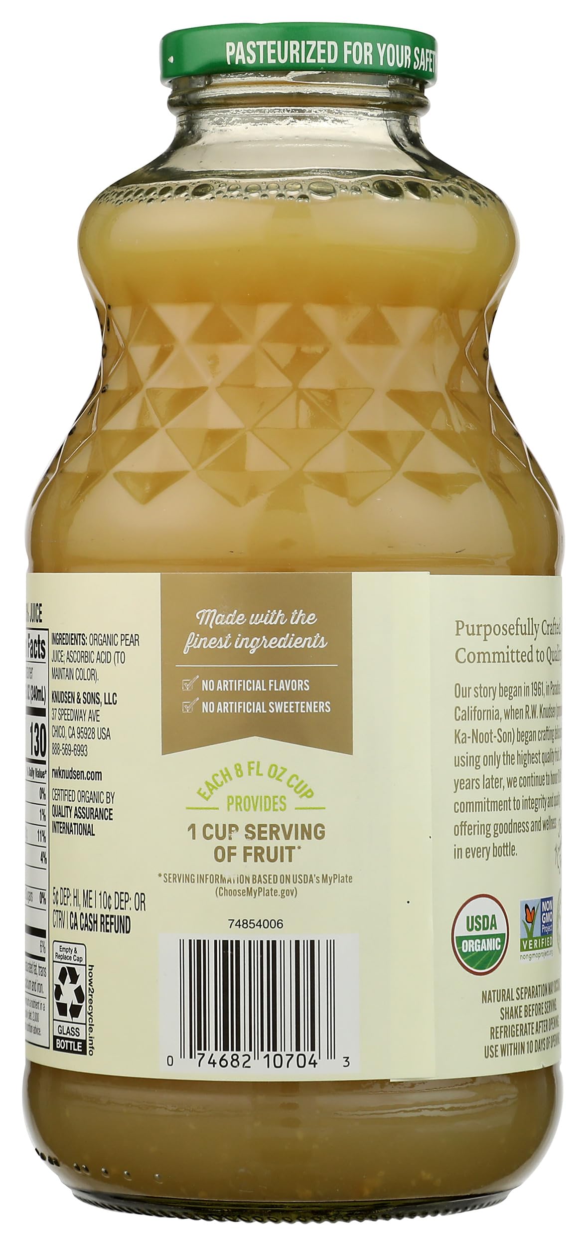 R.W. Knudsen Family Organic Pear Juice, 32 Ounces