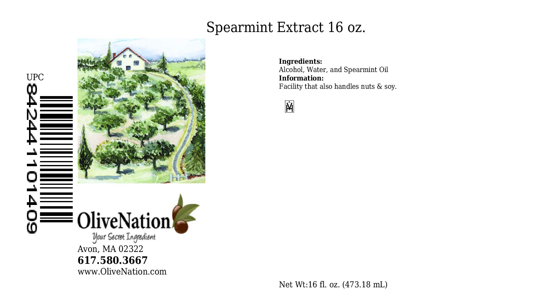 Spearmint Extract - 16 ounces - Premium Quality Flavoring Extract for Baking