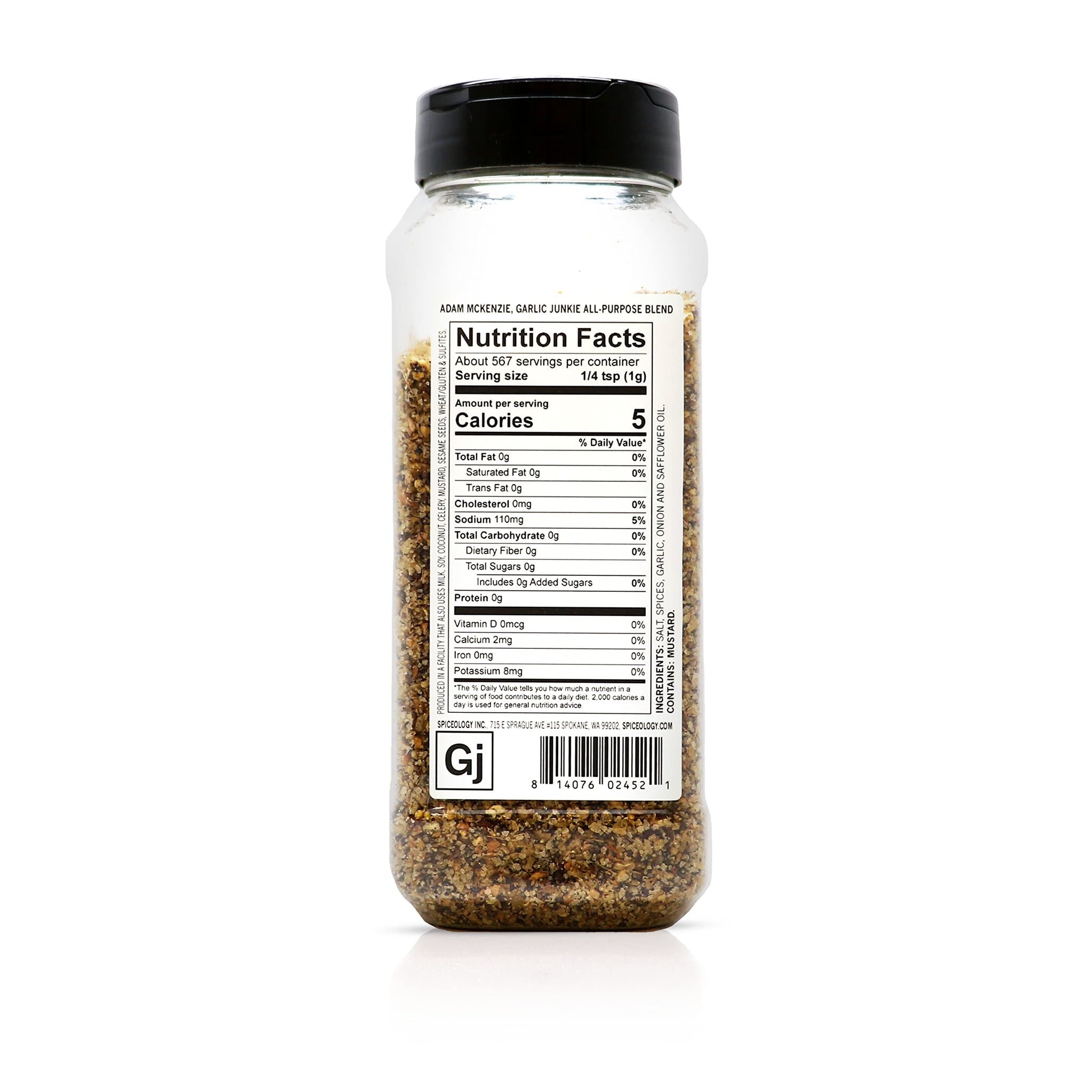 Spiceology & Adam McKenzie - Garlic Junkie - All-Purpose Seasoning, BBQ Rubs and Spice Blends - Use On: Beef Brisket, Corned Beef, Steak Pork