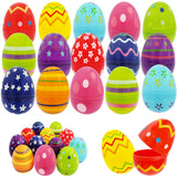 Chochkees 200-Pack Painted Fillable Easter Eggs with Hinge Bulk Colorful Painted Plastic Easter Eggs, Perfect for Easter Egg Hunt, Surprise Egg