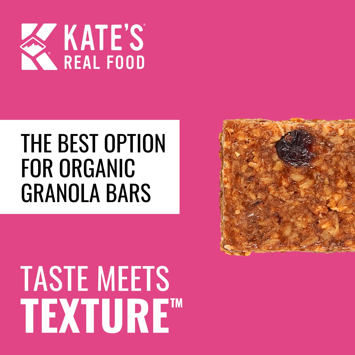 Kate’s Real Food Organic Energy Bars Oatmeal Cranberry & Almond (1.1 oz, Pack of 24), Non-GMO, All-Natural Ingredients, Gluten-Free and Soy-Free
