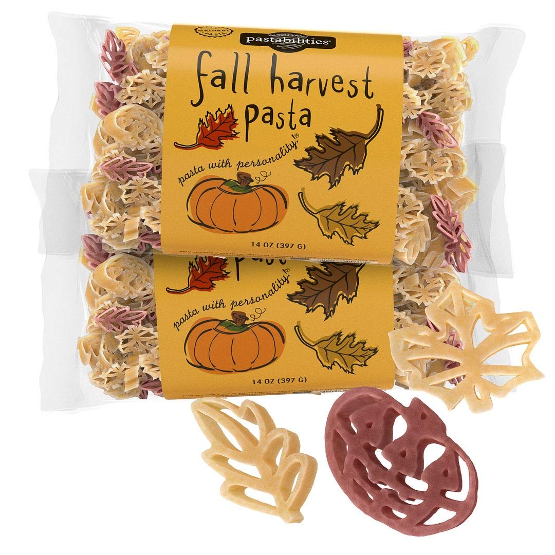 Pastabilities Fun Shaped Pasta for Kids - Fall Festival - Pumpkin and Leaf Holiday Theme, Non-GMO Natural Wheat and Vegetable Pasta, All-Natural