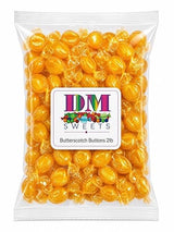 Butterscotch Buttons Candy - 2 lb Bulk Bag of Individually Wrapped Classic Hard Nostalgic Sweets with Rich Butter Flavor