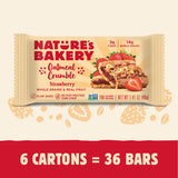 Nature’s Bakery Oatmeal Crumble Bars, Strawberry, Real Fruit, Vegan, Non-GMO, Breakfast bar, 6 Boxes With 6 Packs, 36 Count